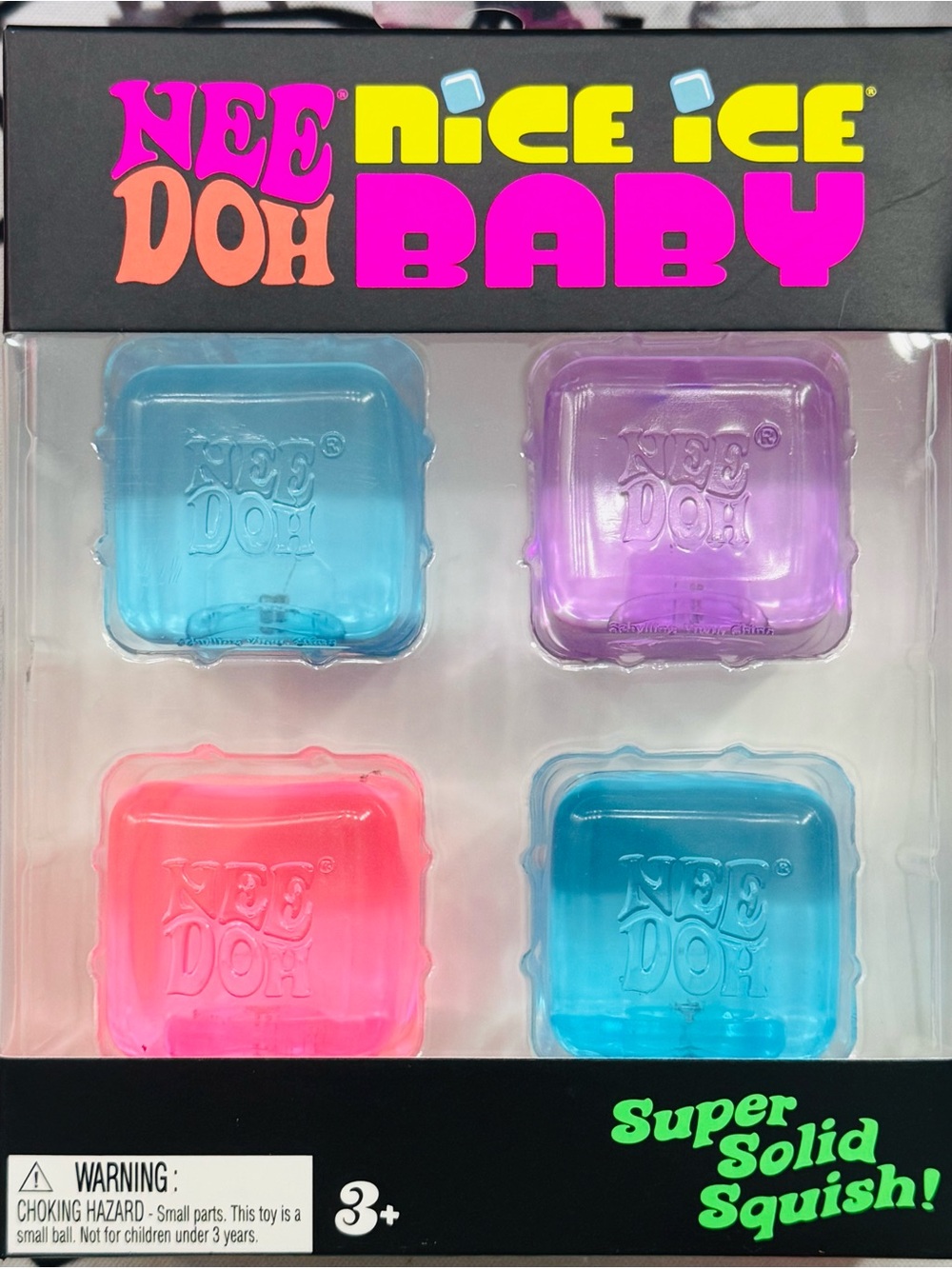 Nice Ice Baby Super Solid Squish 4-Pack - Blue, Purple, Pink